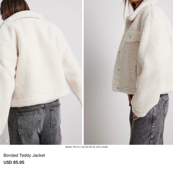 NA-KD BONDED TEDDY JACKET IN OFF WHITE, SOFT WARM AND COZY - Picture 5 of 16